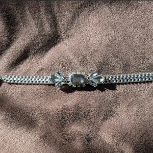 White House Black Market WHBM silver-tone smoky stone bracelet